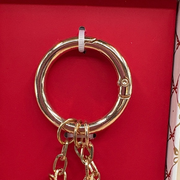 White and Blue Floral Butterfly Bag Charm NWT - Picture 3 of 3